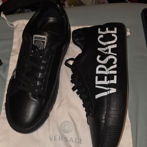 Versace Black and White Men's Sneakers